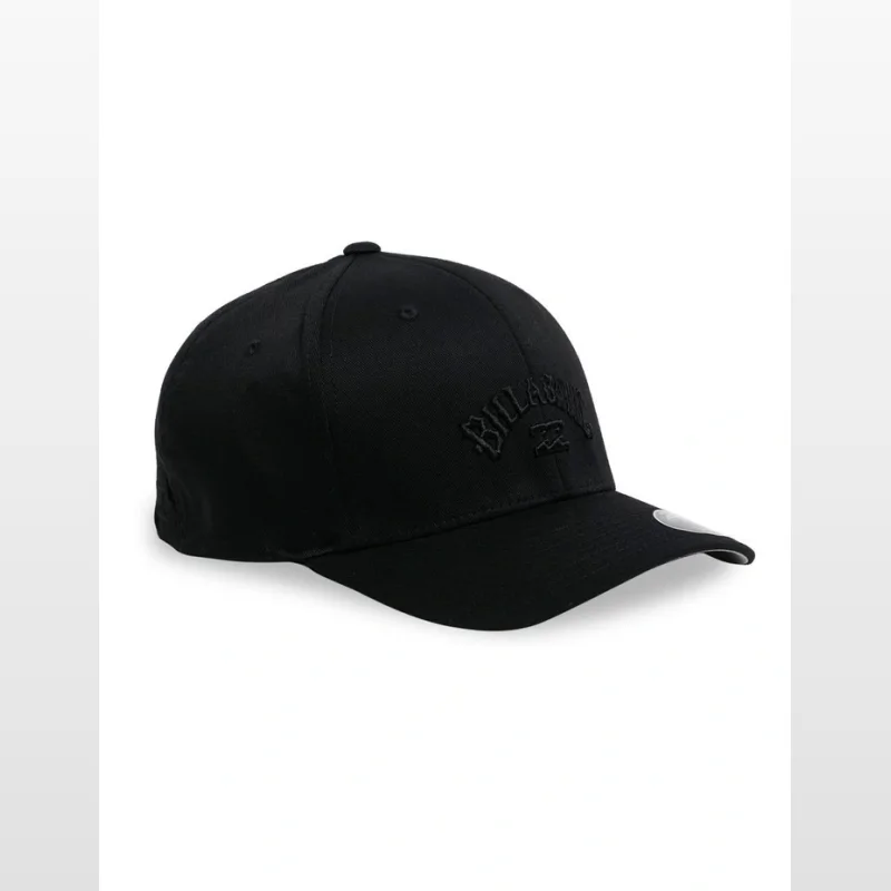 Black Billabong Arch Flexfit Cap with curved bill and embroidered logo on the front.