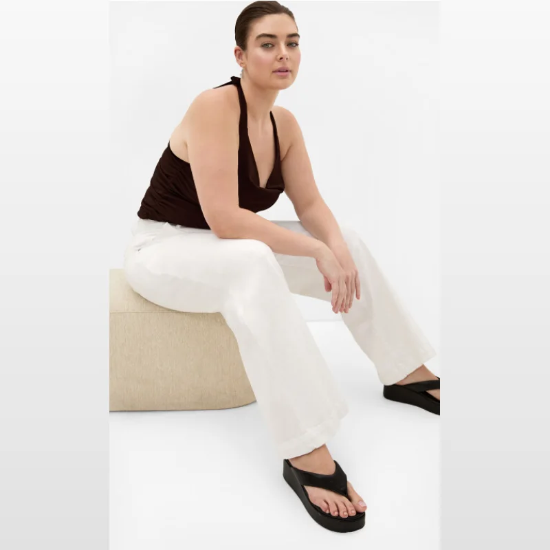 Citychic Harley Fit Avery Wide Leg Regular Jean - Ivory
