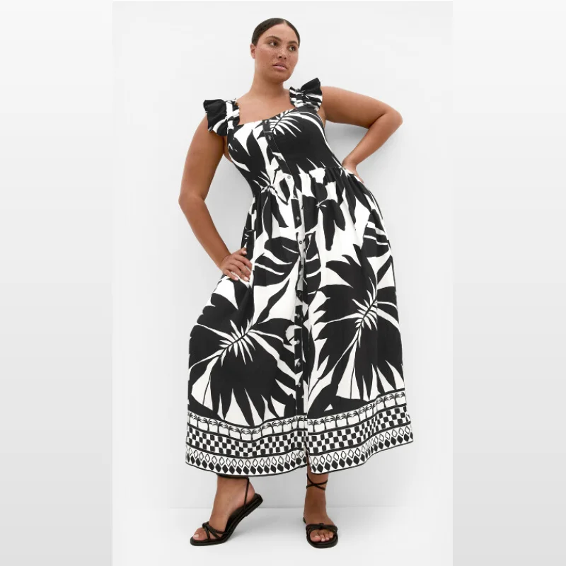Mirage Oasis Print Tie Back Maxi Dress