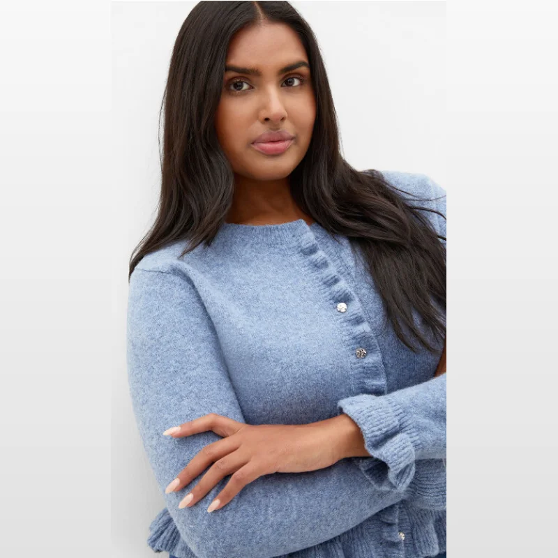 Florence Frill Cardigan - Blue Marle