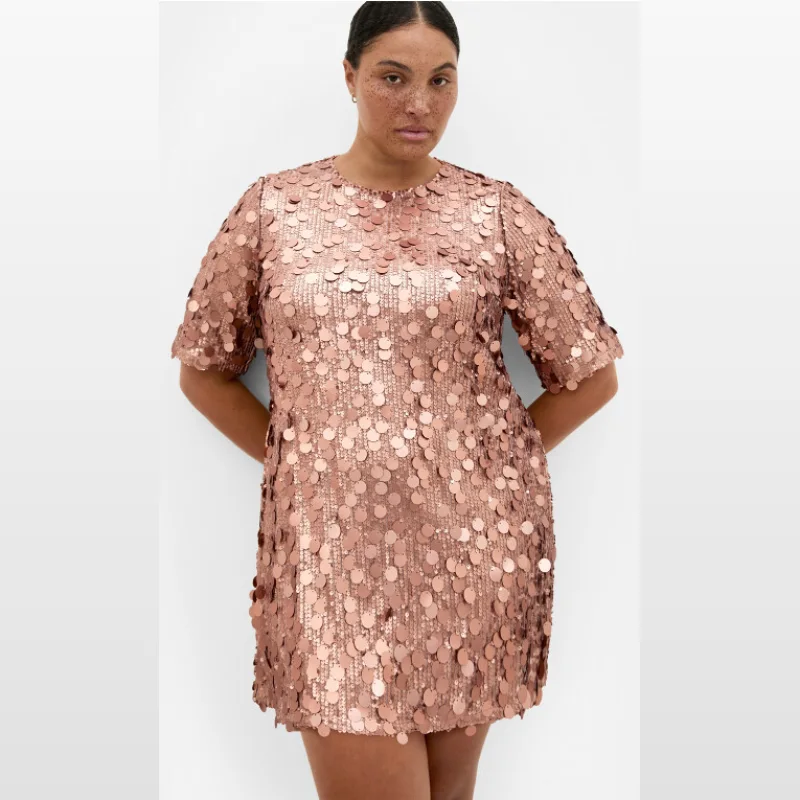 Adorn Sequin Mini Dress - Bronze