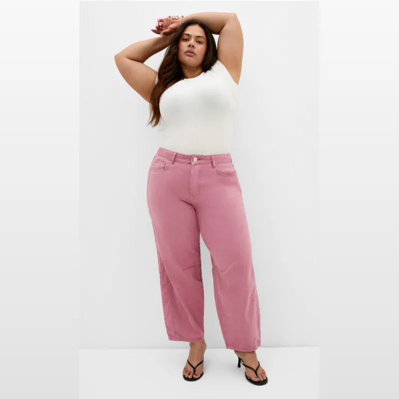 Citychic Harley Fit Cassie Barrel Leg Jean - Dusty Pink