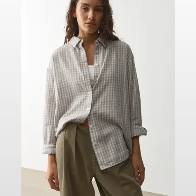 Cotton Oversized Button Up Shirt
