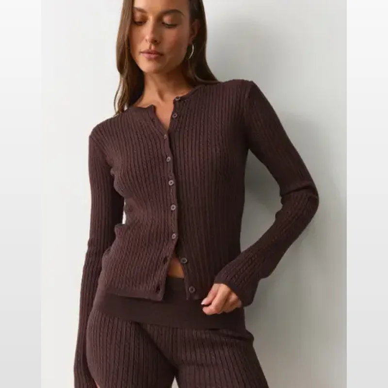 Glassons Button Up Cable Knit Cardigan