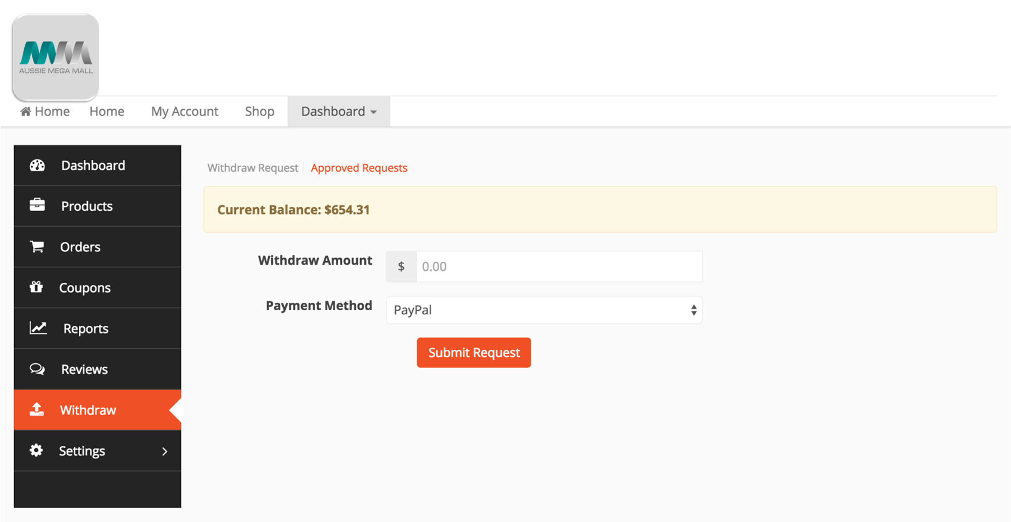 Easy Seller Withdraw System