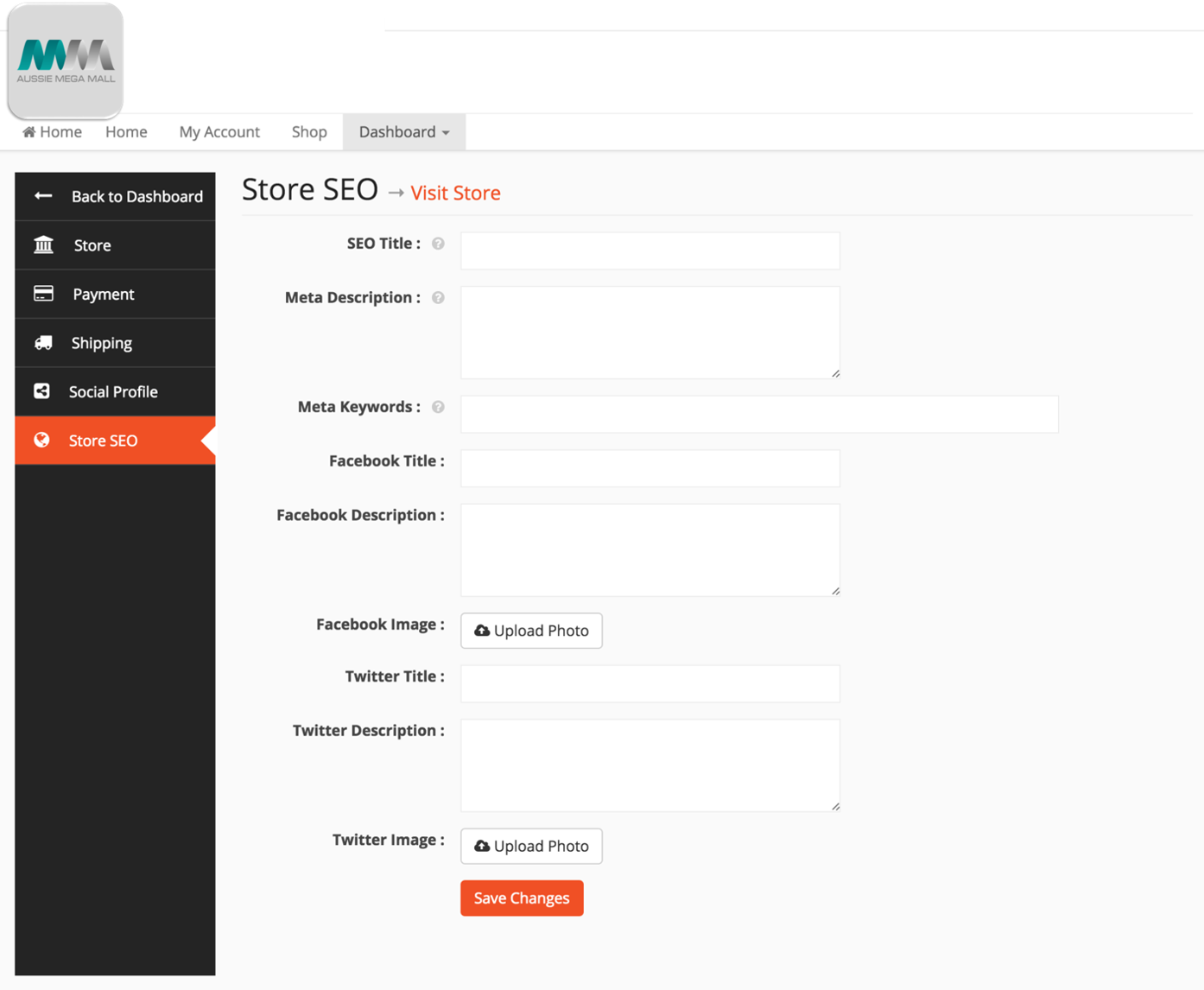 Manage SEO for Store Page
